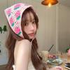 Bandane triunghi cu căpșuni Kawaii, realizate manual pentru femei, eșarfă de păr cu șireturi, bentiță pentru cap Bandane Y2K, batista, accesorii pentru pălărie de păr
