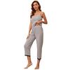 Damen Pyjama Sets Baumwolle Komfort Homewear Set Sommer Camisole Hose Pyjamas Klassische Einfarbige Nachtwäsche