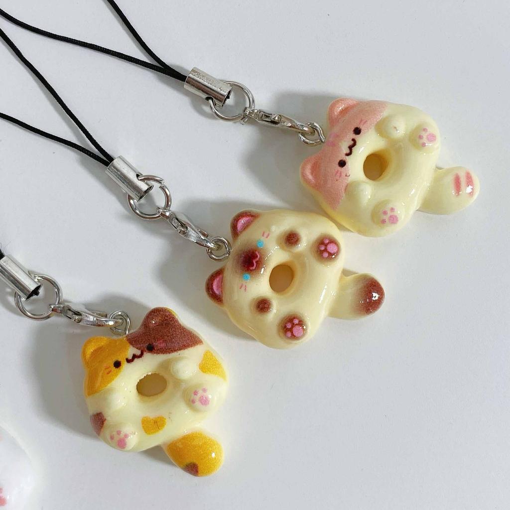 Cute Cat Heart Phone Charm, Cute Cartoon Style Keychain, Phone Lanyard, Backpack Decoration for Women and Girls, Car Key Pendant, Phone Lanyard