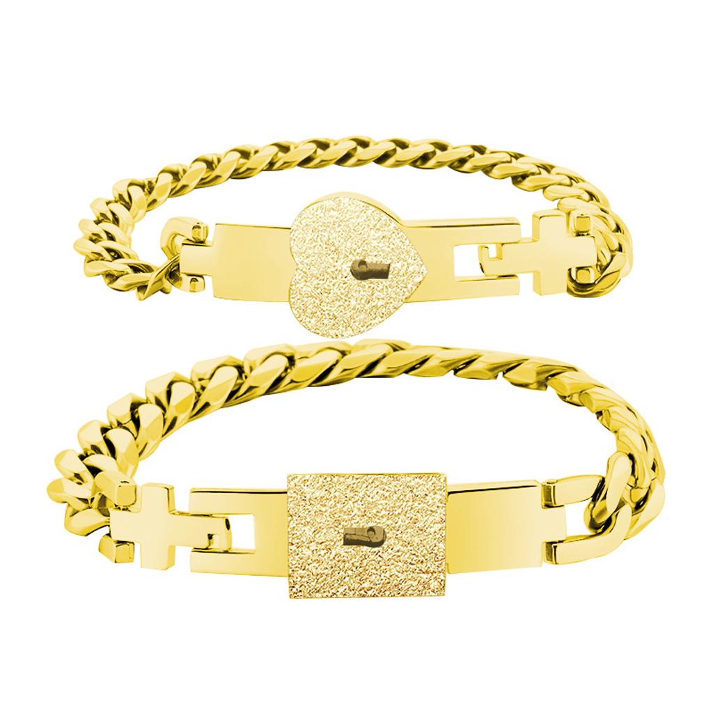 Edelstahl-Schloss für Schlüssel-Armbänder 2x Passende Armbänder Geschenk für Cou