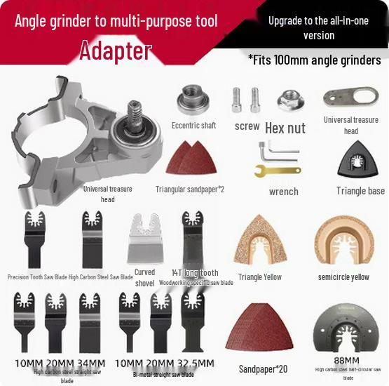 Universal Angle Grinder Conversion Kit: Electric Chisel & Grooving Tool for Woodworking