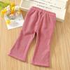 Kids Thicken Trousers Winter Clothes Warm Children's Bottom Corduroy Solid Color Girl's Winter Flare Pants For Baby Girls