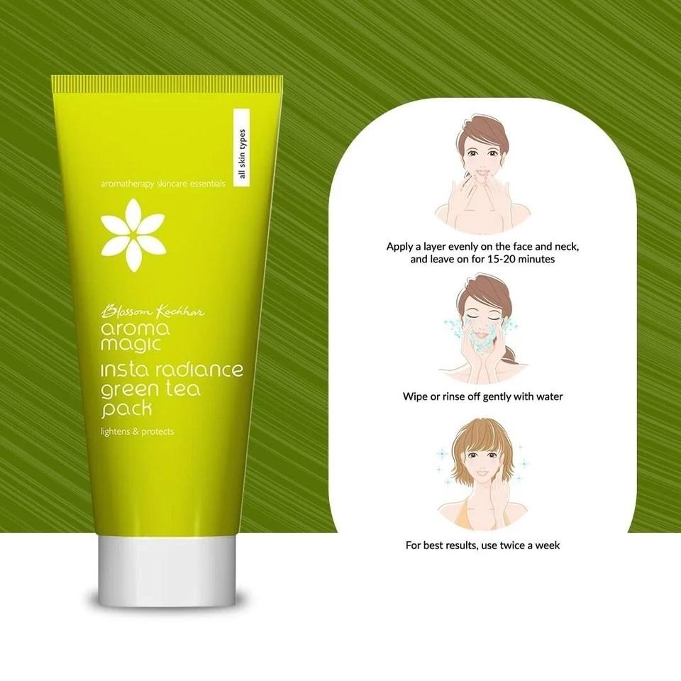 Aroma Magic Insta Radiance Green Tea Face Pack Moisturizes & Soothes 100g