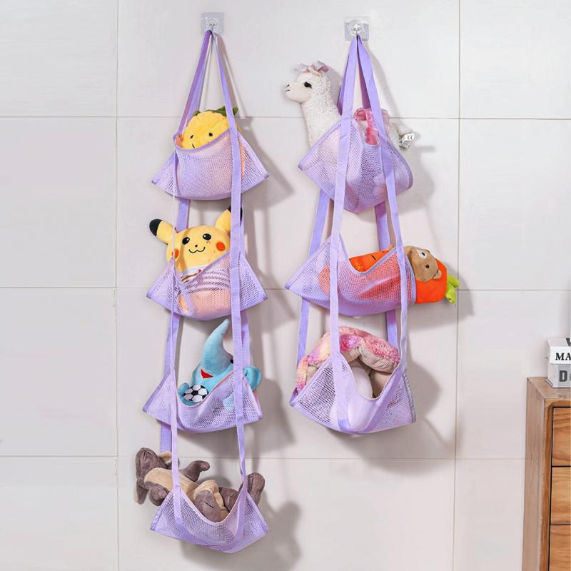 Wall Mounted Ball Storage Hanging Bag Mesh Pockets Organizer For Basketball Soccer Home Garage Sports Equipment Toys Holder