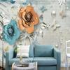 Retro Wallpaper Light Luxury 3d Jewelry Rose Flower Mural Living Room Bedroom Background Wall Murals Home Decor