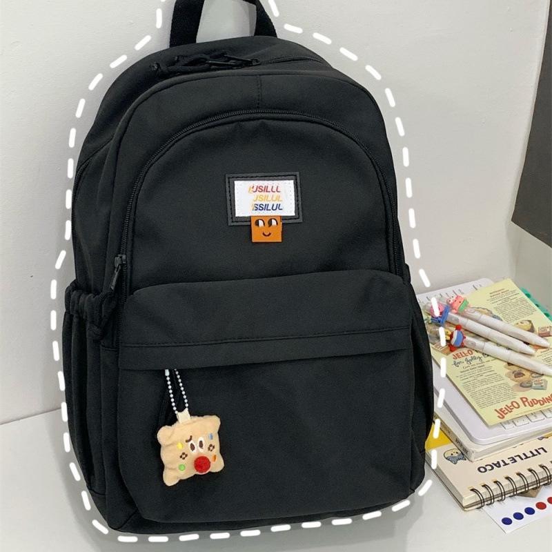 

Milky Yellow Soft Waxy Backpack for Female Students - Versatile, Simple, Large Capacity for College & High School, Fits Laptops