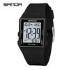 Sanda Lightweight Minimalist Sports Watch: Multi-functional Square Electronic Wristwatch for Men and Women