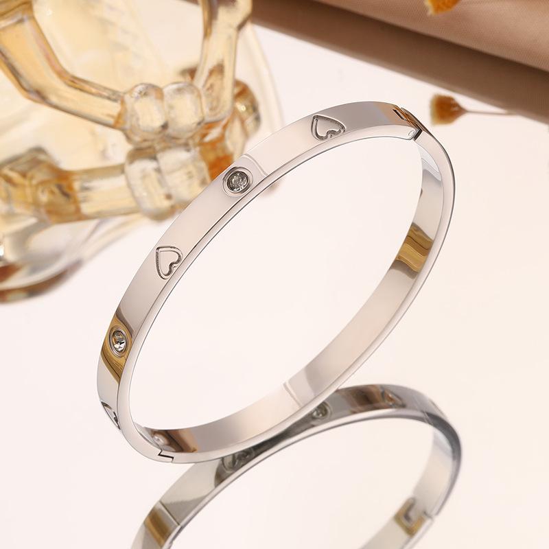 Anti-Tarnish Roman Numeral Crystal Bangle - Available Individually or As a Pair