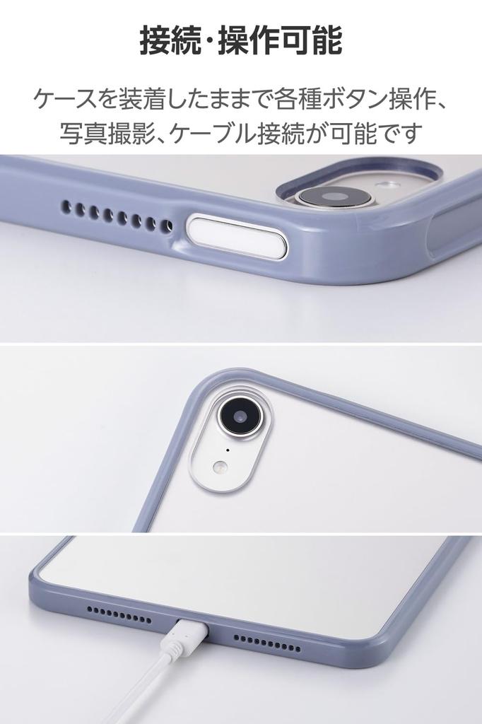 Elecom IPad Mini Pro Case Clear Polycarbonate Back with TPU Lightweight (A17 2024) (6th Generation) Cover, Sides, Blue-Gray, TB-A25STSLOBG