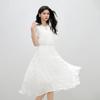 Elegant V-Neck Pleated Chiffon Dress