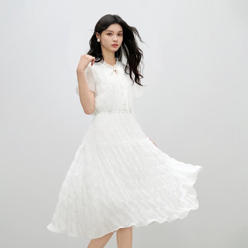 Elegant V-Neck Pleated Chiffon Dress