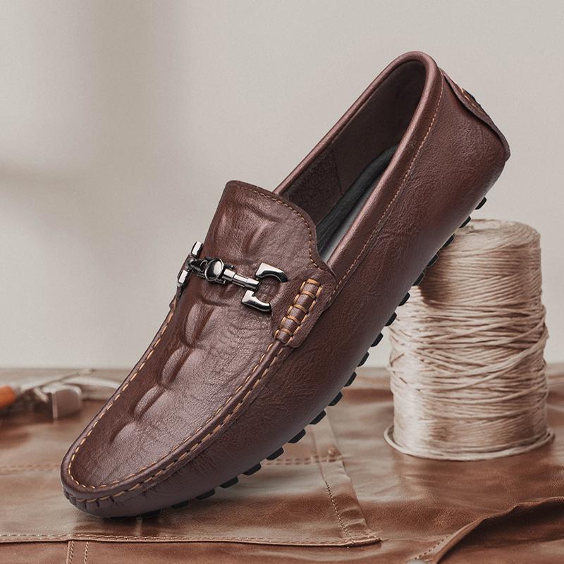 Fashion Man Shoes Leather Genuine Spring Mens Moccasin Shoes Fashion Leather Loafer Shoes Men Luxury Big Size 37-45 Male Casual Footwear
