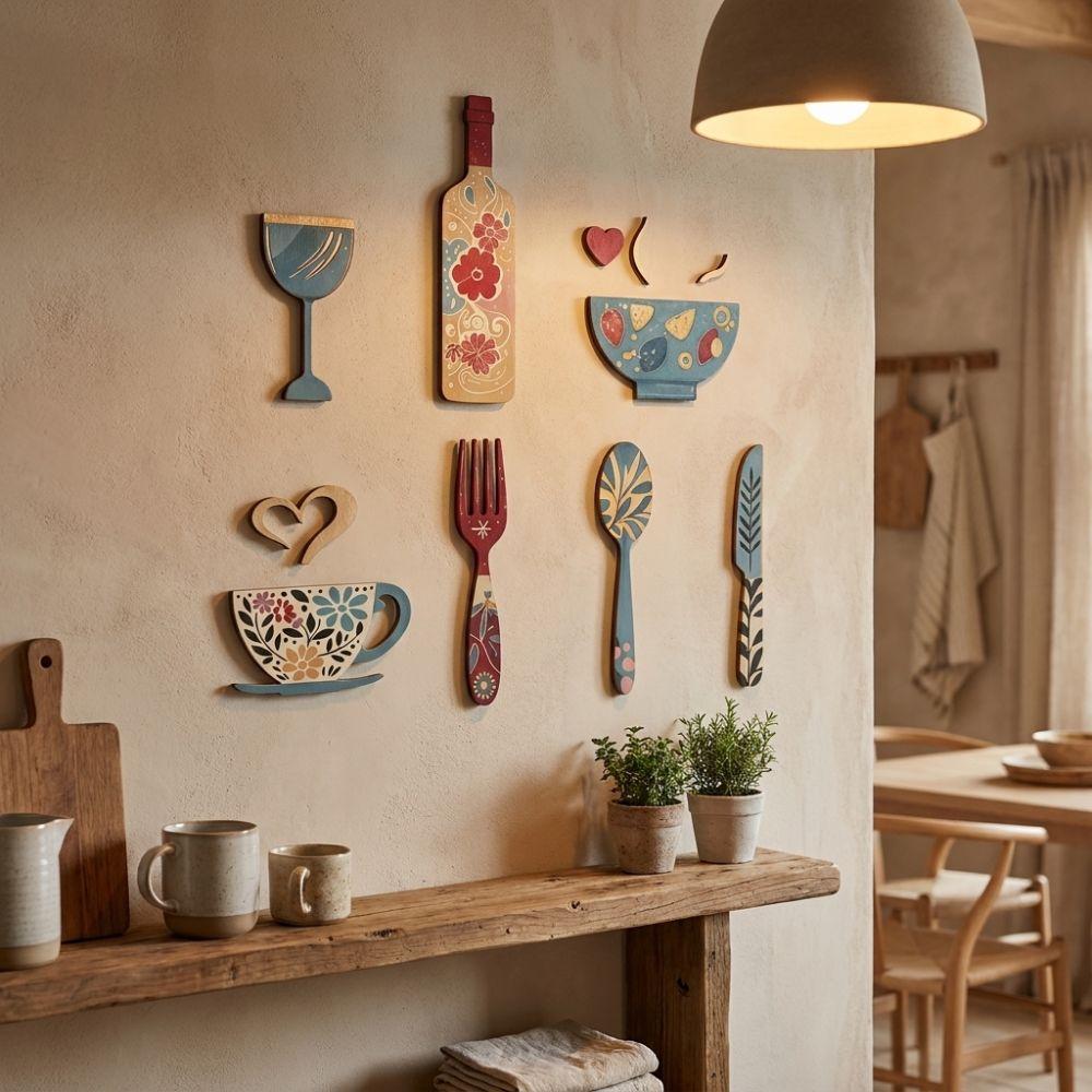 Farmhouse Style Rustic Wall Sticker Ornaments Vintage Dining Room Wall Decor Set Bar