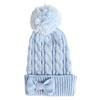 Arisana Kids Cable Knit Hat with Ribbon for Warm and Warm One Girls, (JP, Alphabet, Size, Blue)