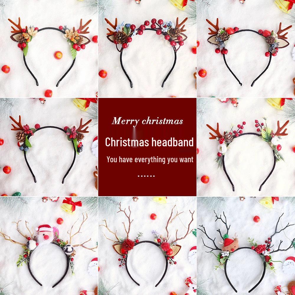 Barrette Serre-tête Bois de Faon Style Mori - Accessoire de Cheveux de Noël Mignon d'Inspiration Féerique pour Femmes