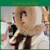 Plush Checkered Pattern Hat Women Winter Ear Protection Outdoor Warmth Gift Cap