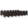 Garden Dining Set with Cushions 15 Pcs Brown PP