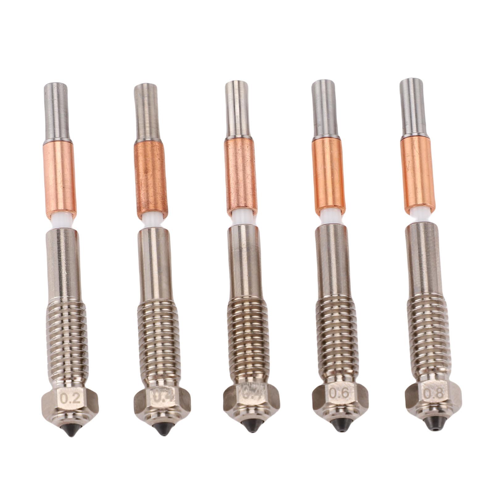 

5Pcs 3D Printer Bimetallic Extruder Nozzles Fit for QIDI Plus4 Integrated 0.4mm 0.2mm 0.6mm 0.8mm