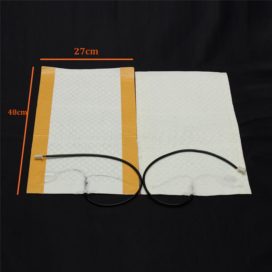 Universal 2Pcs 48×27Cm Carbon Fiber Auto Car Suv Seat Heated Heater Heating Pad 12V