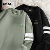 GLM Men's 2025 Fall Kusi-Grid Double Bar Round Neck Pullover Sweatshirt