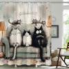 Funny Dogs Playing Poker Shower Curtain,Vintage Dog Art Waterproof Polyester Fabric Bath Curtain,Humorous Bathroom Decor for
