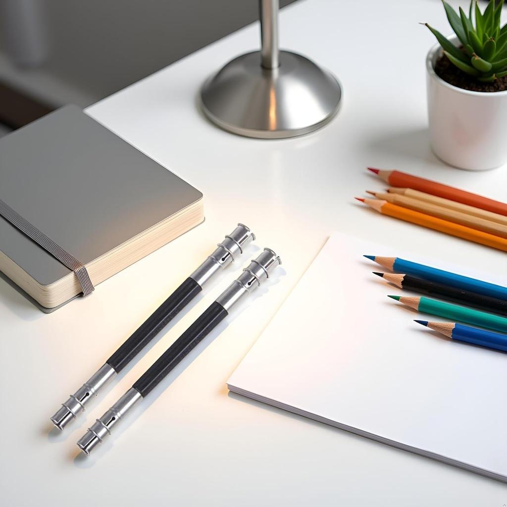 2 Pcs Useful Stainless Steel Dual Head Pencil Extender Holder Double-Headed Pencil Stationery Accessories for Stationery Desk Supplies,for School