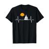 Heartbeat Sailing T Shirt For Sailors With Sailboat Sunset Vintage Top For Everyday Wear Breathable Stretched Homme