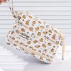 Large Capacity Multifunctional Double-layer Card Leather Pencil Case Storage Bag Cute and Simple Makeup Bag