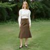 [About Cloth] Brand Counter Closing! Women's Belted Slim Fit A-Line Fishtail Skirt - Autumn Collection.
