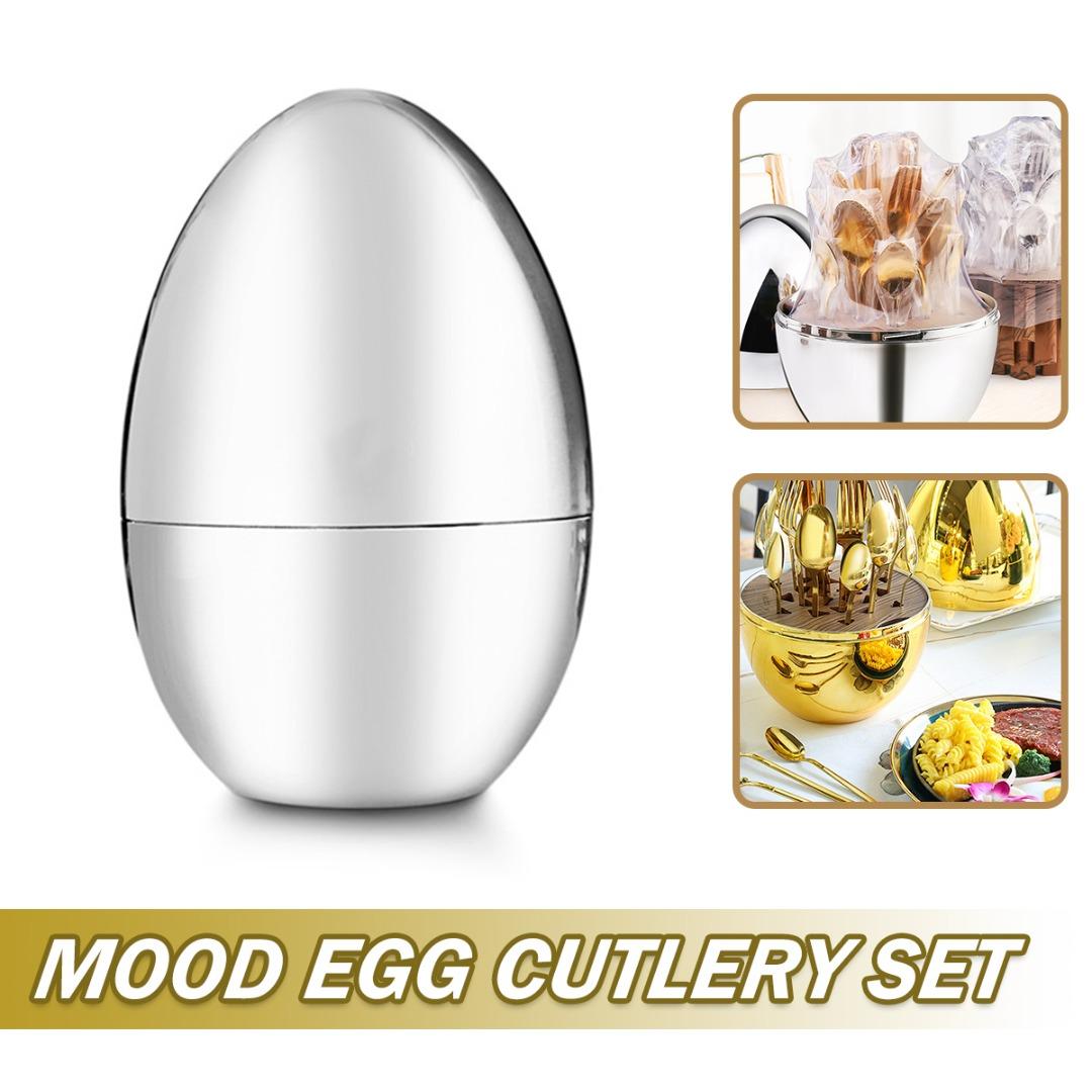 

Набор столовых приборов из нержавеющей стали PDTO с органайзером в форме яйца, посуда, столовое серебро