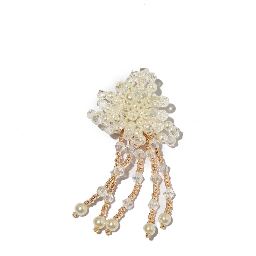 Available Crystal Flower Cluster Hairpin with Tassels - DIY Handmade Jewelry Accessories.