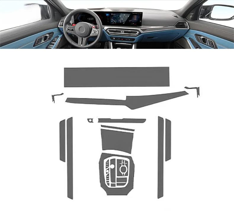 TPU Protective Film for BMW M3 G80 2023 2024 Interior Center Console Gearbox Panel Scratch Resistant Sticker