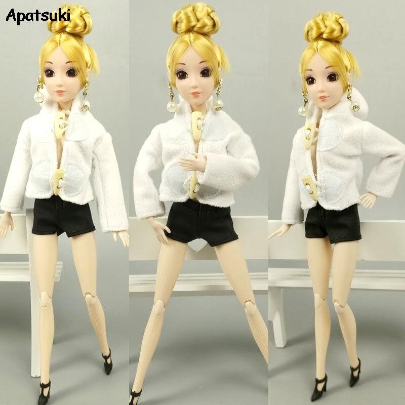 White Doll Clothes For Barbie Doll Hoodie Coat Outfits Pants For Blythe 1/6 Doll Accessories Kids Barbie Doll Toys Baby Gift