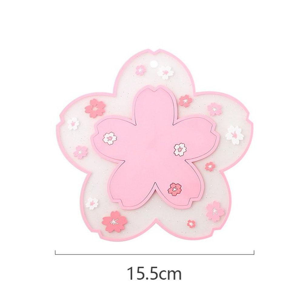 Cherry Blossom Heat Insulation Pad Dining Table Mat Anti-skid Cup Pads Non-slip Coaster Home Decor Kitchen Accessories Tableware