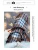 Women's Woolen Plaid Wide-Leg High Waist Pants - Plus Velvet Thick Warm Casual Sweatpants for Autumn/Winter.