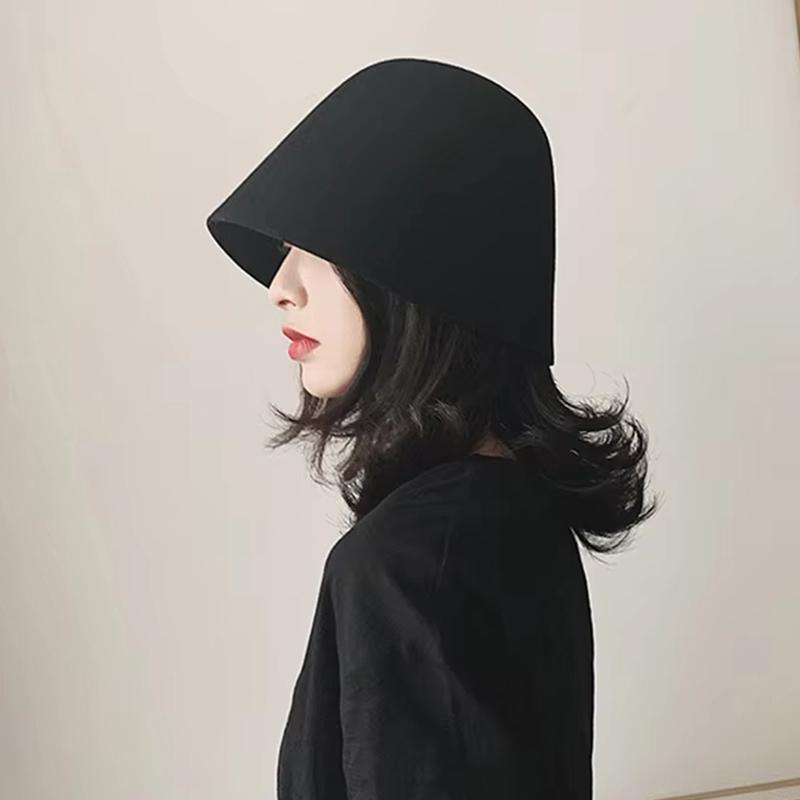 Vintage Hat British Woolen Bucket For Women Lady Ins Korean Solid Color Fisherman Cap Allmatch Outdoor Sunshade Basin Caps