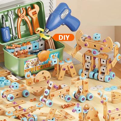 Kit de caixa de ferramentas para crianças Brinquedos educativos Simulação Ferramentas de reparo Brinquedos Broca Jogo de plástico Aprendizagem Engenharia Quebra-cabeça Brinquedos Presentes para meninos