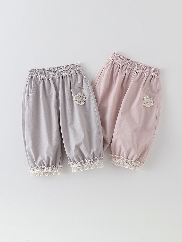 2026 Sommer Baby Mädchen Koreanische Spitzen-Jogginghosen: Leichte, atmungsaktive Baby-Bloomers