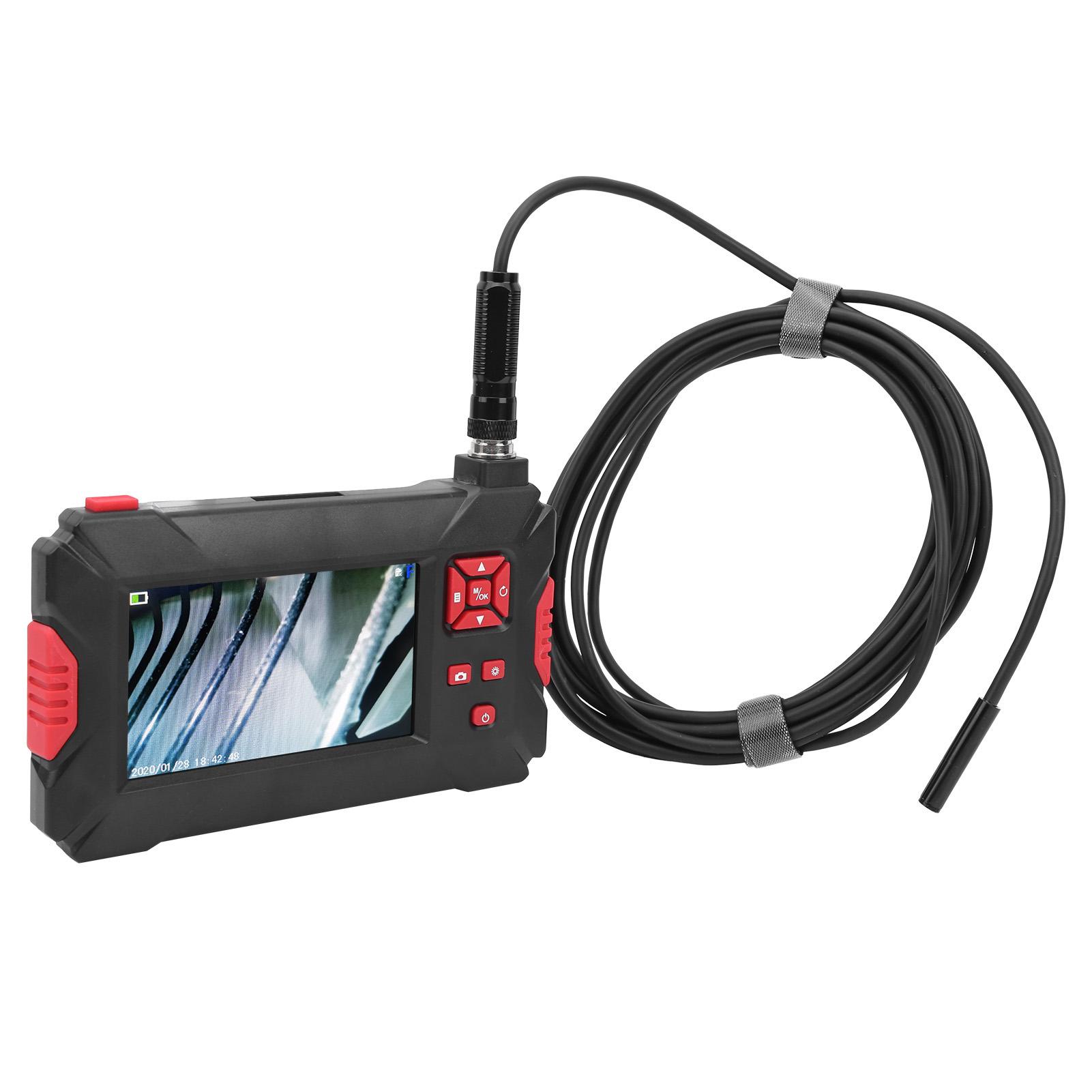

8mm Dual Lens Industrial Endoscope with 4.3in 1080P LCD Display 9 Lights for Pipeline Inspection10 m 32.8ft