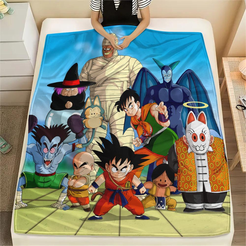 Flanelová deka s motivem Dragon Ball, Vysoce kvalitní, Pohodlná pro všechna roční období, Domácí dekorace, Teplo a pohodlí, Perfektní jako dárek.