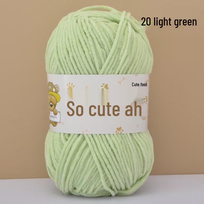 Chenille Crochet Yarn - Medium Thick Hand-Knitted for DIY Crafts & Dolls