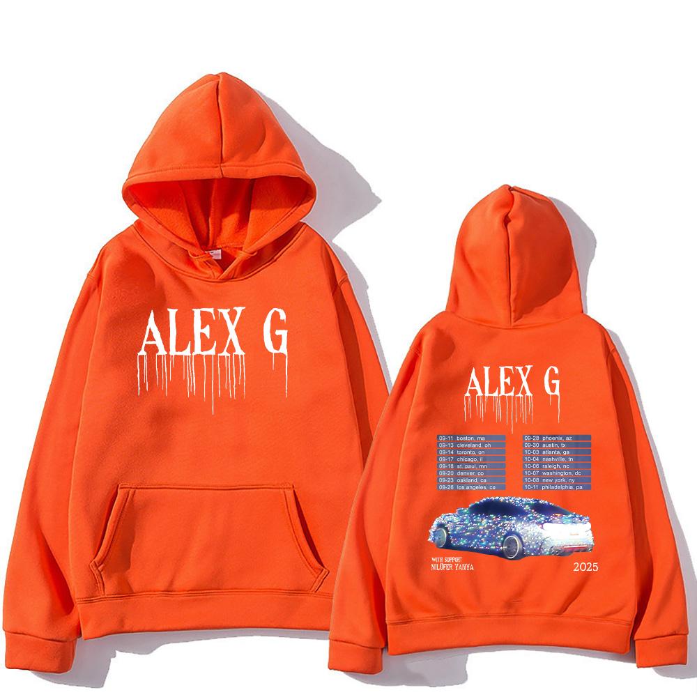 Alex G Artist Hoodies Alex G Tour Fashion Sweatshirts for Women Men Casual Fleece Clothing Two Sides Graphic Hoody Y2K