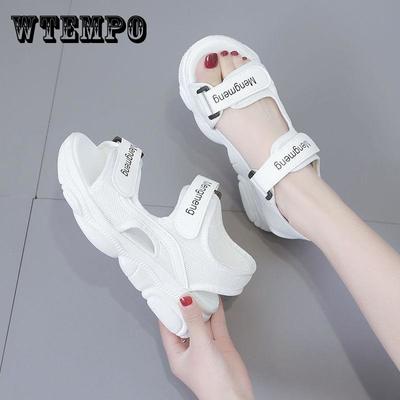 Letnie damskie sandały sportowe platformy studenckie buty plażowe koreański styl na wszystkie mecze płaskie buty damskie