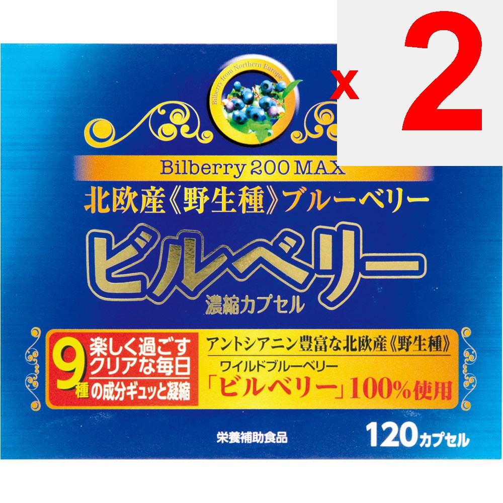 Wellness Life Sciences Bilberry 200 MAX 120 Capsules Blueberry Eye Strain Blueberry