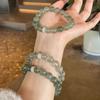 Natural Green Rutilated Quartz Bracelet for Women, Forest Style Wood Element Crystal Bracelet, Original Design, Gift for Best Friend