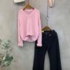 C S In The Room Damo baSiC looSe Fit V neCk Long SleeVe Knit 6 ColorS