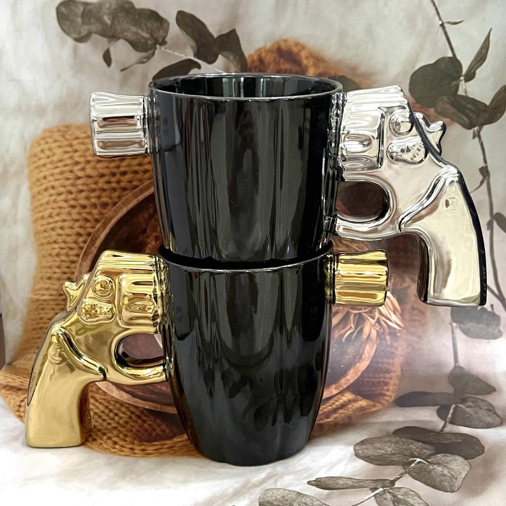 Military Style Stripe Ceramic Mug - Creative Defense Design, Faux Enamel Finish