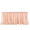 Tulle table skirt high-end gold-rimmed mesh wedding New Year's party decoration hotel supplies mesh table skirt table cover