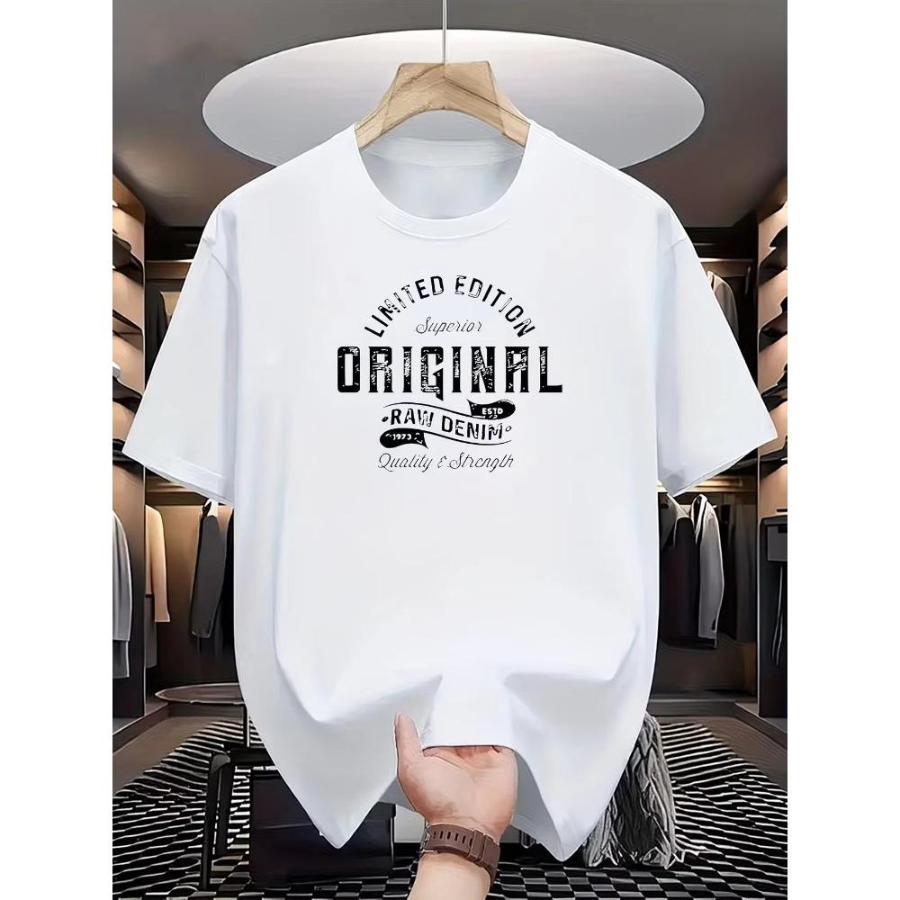 Summer Men's Casual Sports Loose Large Print Comfortable Round Neck Short Sleeved T-shirt Top