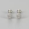 Minimalist Colorful Zircon Heart Stud Earrings For Women Niche Design High End Screw Back Ear Jewelry